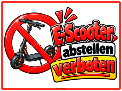 Verbotsschild E-Scooter abstellen verboten