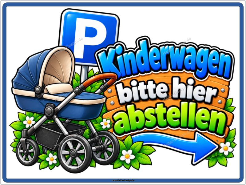 Hinweisschild Kinderwagen bitte hier abstellen