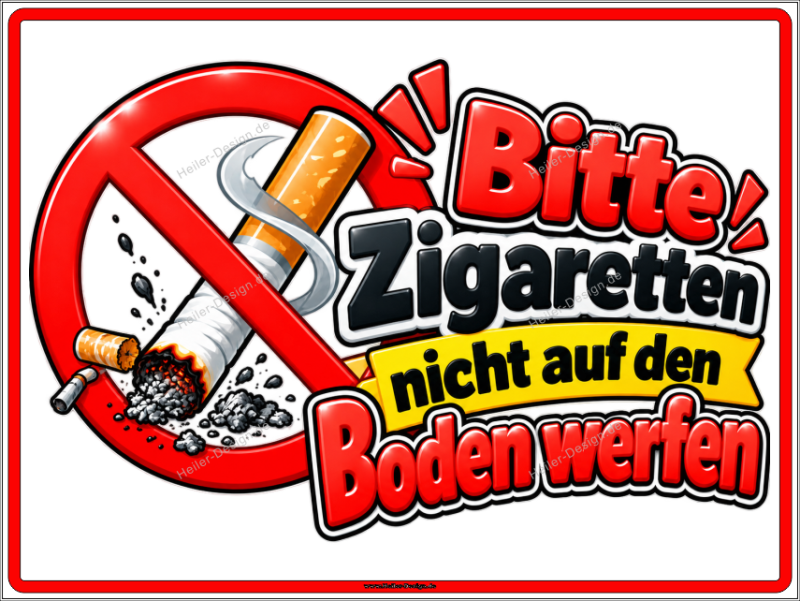Prohibition Sign Please Do Not Throw Cigarettes on the Ground