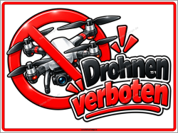 Verbotsschild Drohnen verboten