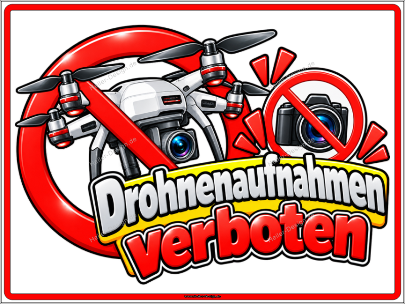 Verbotsschild Drohnenaufnahmen verboten
