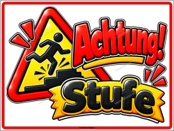 Warnschild Achtung! Stufe