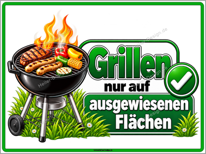 Information Sign Barbecuing Only in Designated Areas