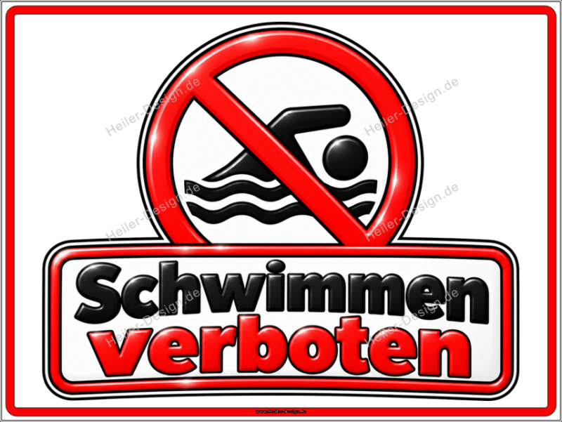 Verbotsschild Schwimmen verboten
