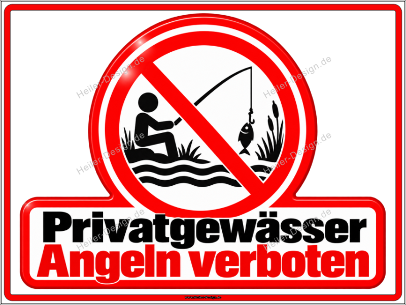 Prohibition Sign Private Waters – No Fishing