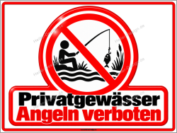 Prohibition Sign Private Waters – No Fishing