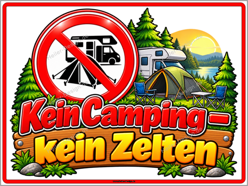Information Sign No Camping – No Tents