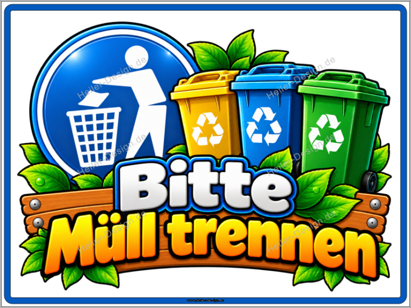 Gebotsschild Bitte Müll trennen