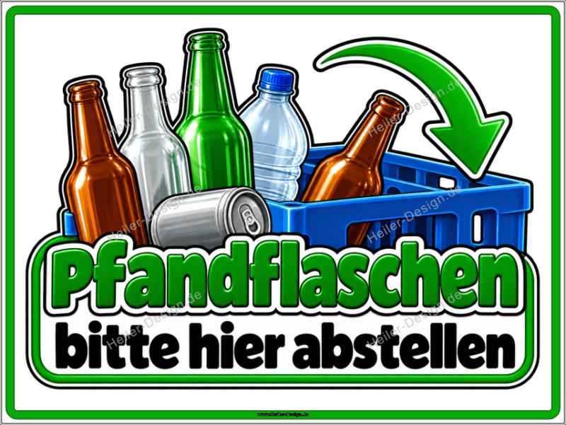 Hinweisschild Pfandflaschen bitte hier abstellen