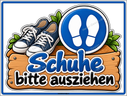Gebotsschild Schuhe bitte ausziehen