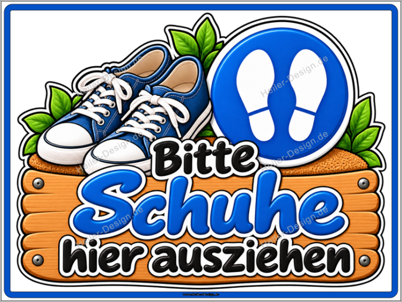 Hinweisschild Bitte Schuhe hier ausziehen