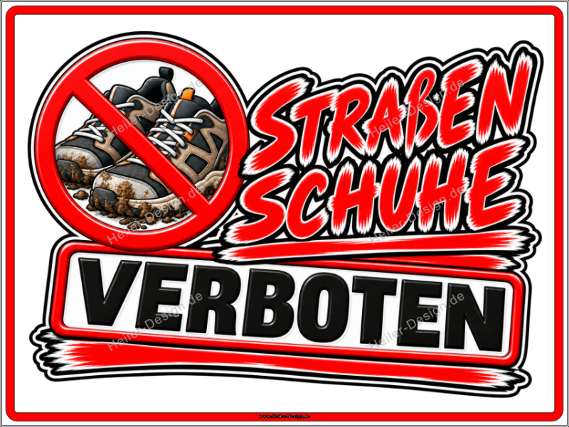 Verbotsschild Straßenschuhe verboten