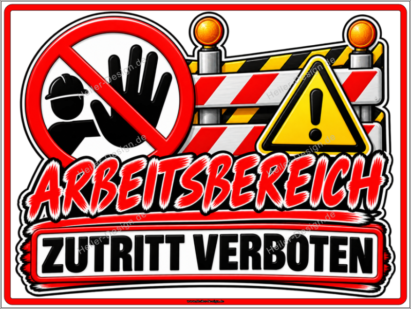 Prohibition Sign Work Area – No Entry