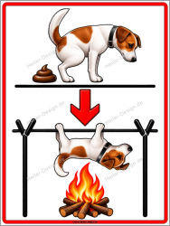 Hinweisschild Hundekot verboten, sonst Hot Dog - 1