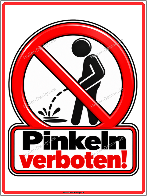 Verbotsschild Pinkeln verboten! - 1