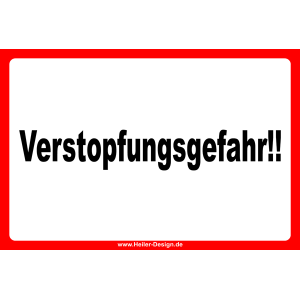 Verstopfungsgefahr !!