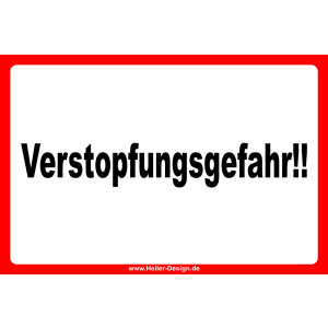 Verstopfungsgefahr !
