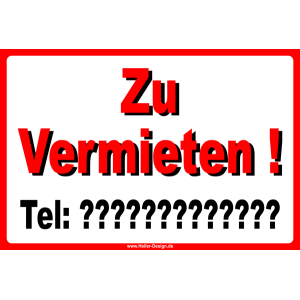 Schild Zu Vermieten Telefonnummer