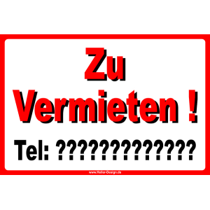 Schild Zu Vermieten Telefonnummer