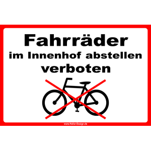 Fahrräder im Innenhof abstellen verboten
