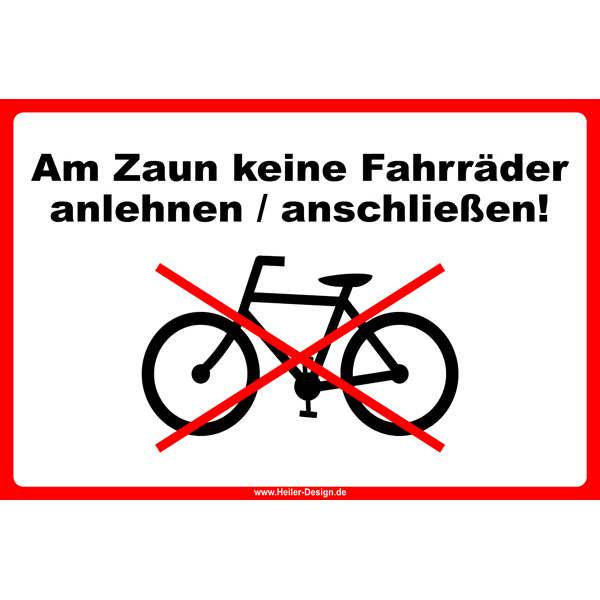 fahrräder anlehnen verboten am zaun für schäden
