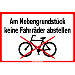 Hinweisschild Am Nebengrundstück keine...