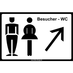 WC Besucher Pfeil nach rechts oben