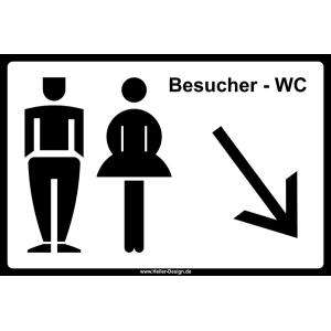 WC Besucher Pfeil nach rechts unten