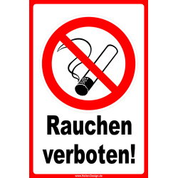 Verbotsschild Rauchen verboten!