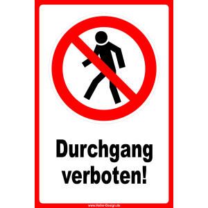 10 PVC 100mm Aufkleber Verbotszeichen "Durchgang Verboten"