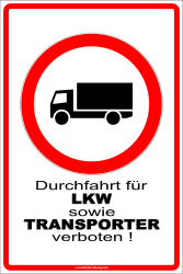 Prohibition No Access for Trucks and Vans - 1