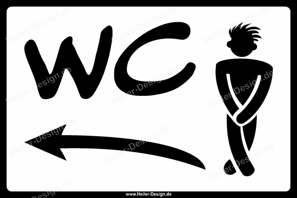 Mens Toilets Sign – arrow left, modern design