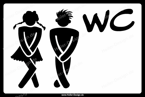 Hinweisschild WC Damen und Herren Modern
