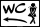 Hinweisschild WC Damen Pfeil nach links Modern