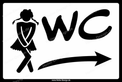 Ladies Toilets Sign – arrow right, modern design