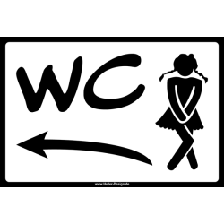 Notice Sign WC Women Arrow Left Modern