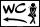 Hinweisschild WC Damen Pfeil nach links Modern