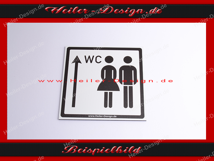 Mens and Ladies Toilets Sign – arrow straight ahead