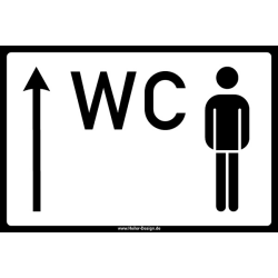 WC Herren Pfeil geradeaus