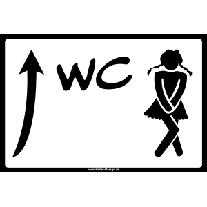 WC Damen Pfeil geradeaus Modern