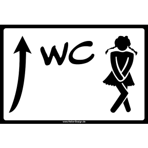 WC Damen Pfeil geradeaus Modern