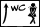 Hinweisschild WC Damen Pfeil geradeaus Modern