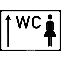 WC Damen Pfeil geradeaus