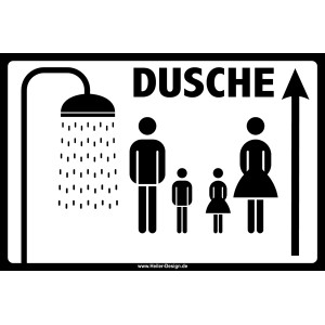 Dusche für die Familie Pfeil geradeaus
