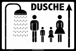 Family Shower Sign – arrow straight ahead