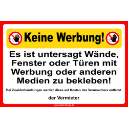 Es ist untersagt Wände, Fenster oder Türen mit...