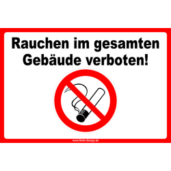 Rauchen im gesamten Gebäude verboten!