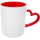 Tasse weiß innen rot mit rotem Herzgriff