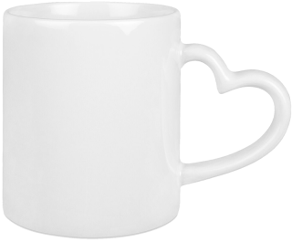 Tasse weiß mit Herzgriff