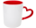 Tasse weiß innen rot mit rotem Herzgriff